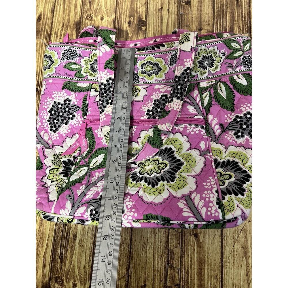 True Vera Bradley Large Toggle Shoulder Tote Pink Mod Floral 14 x 17 - Picture 7 of 9